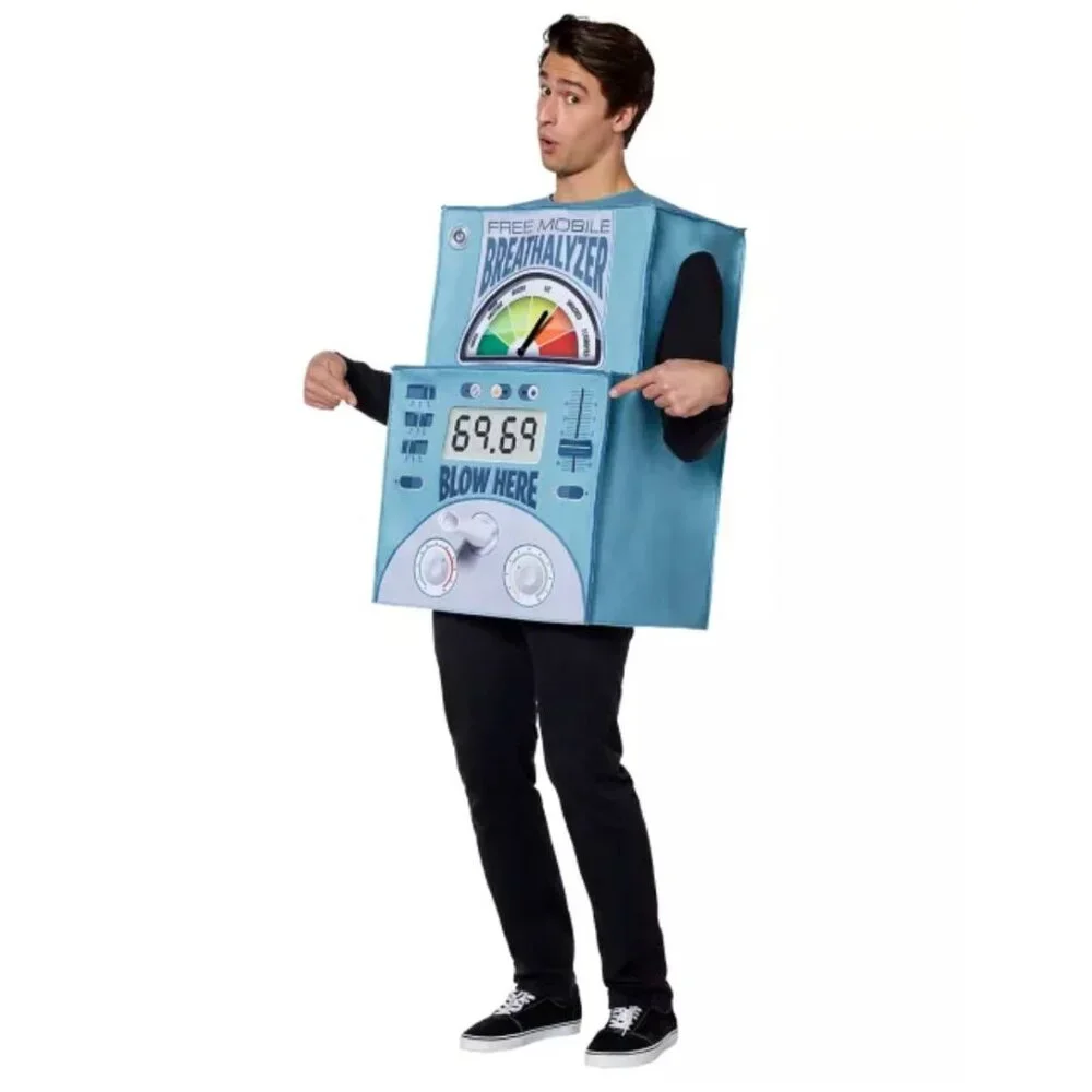Spirit Halloween Adult Breathalyzer‎ Costume NEW Funny Party Drinking Blow Here - Picture 8 of 10